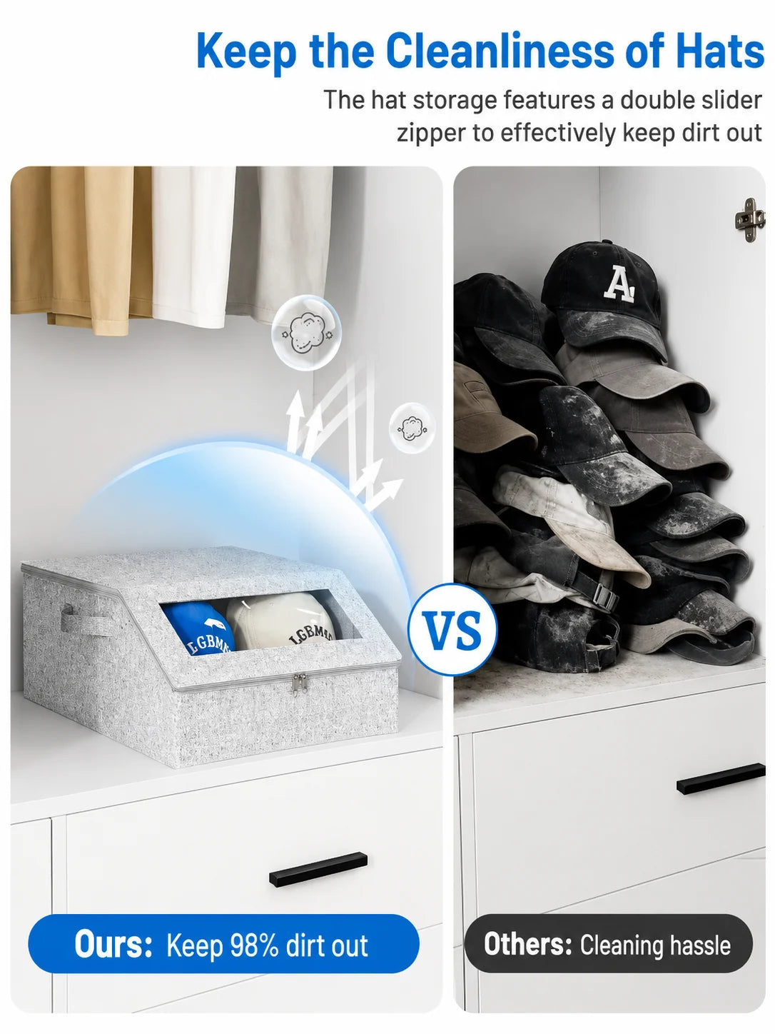 Stackable Baseball Cap Storage Box For Hats