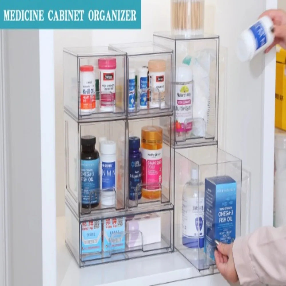 Stackable Plastic Storage Drawers Organizer for Home Office