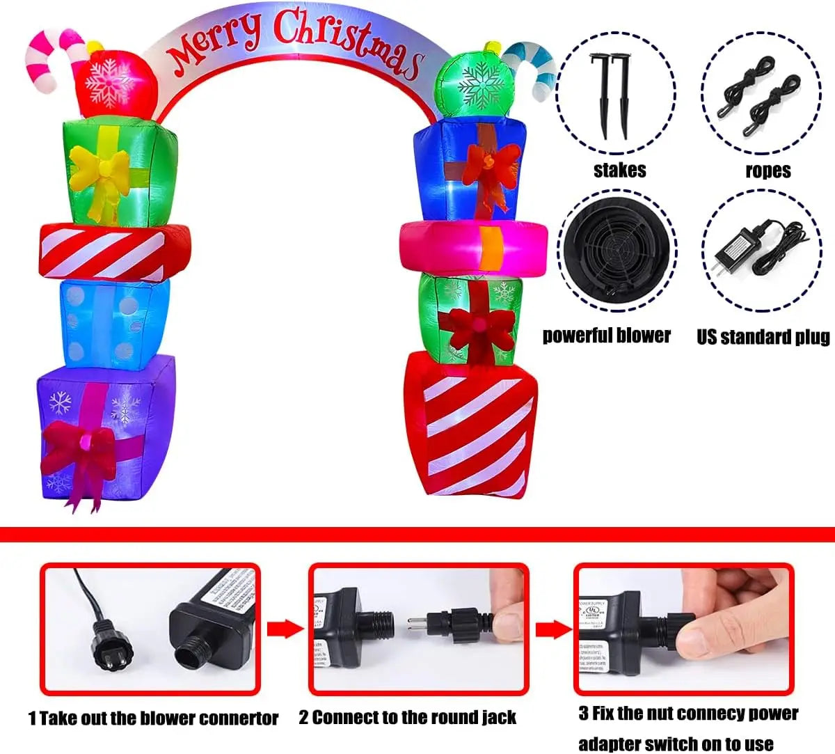 SHXI Christmas Inflatable Gift Box Archway Decoration