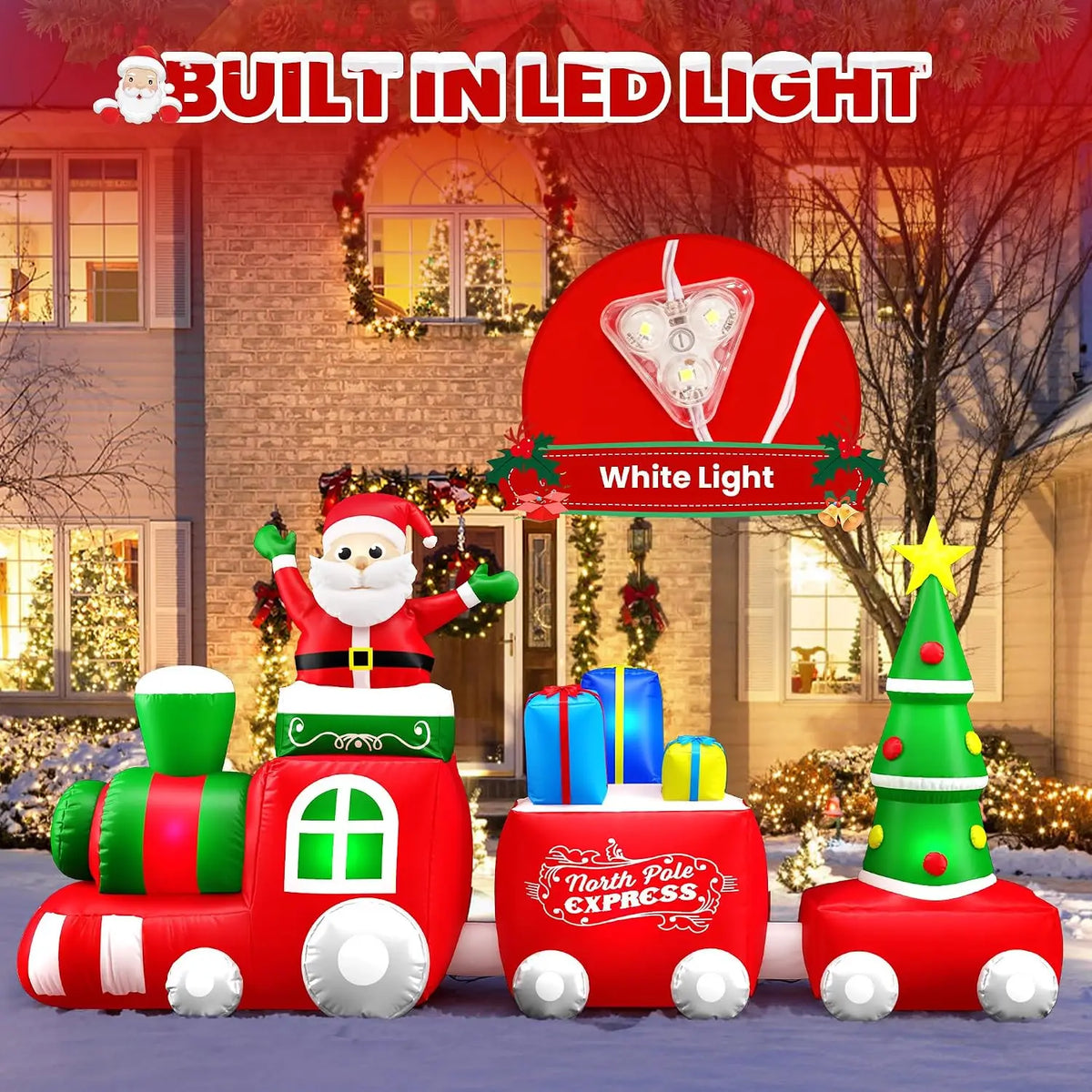 SHXI Christmas Inflatable Santa Train Decoration