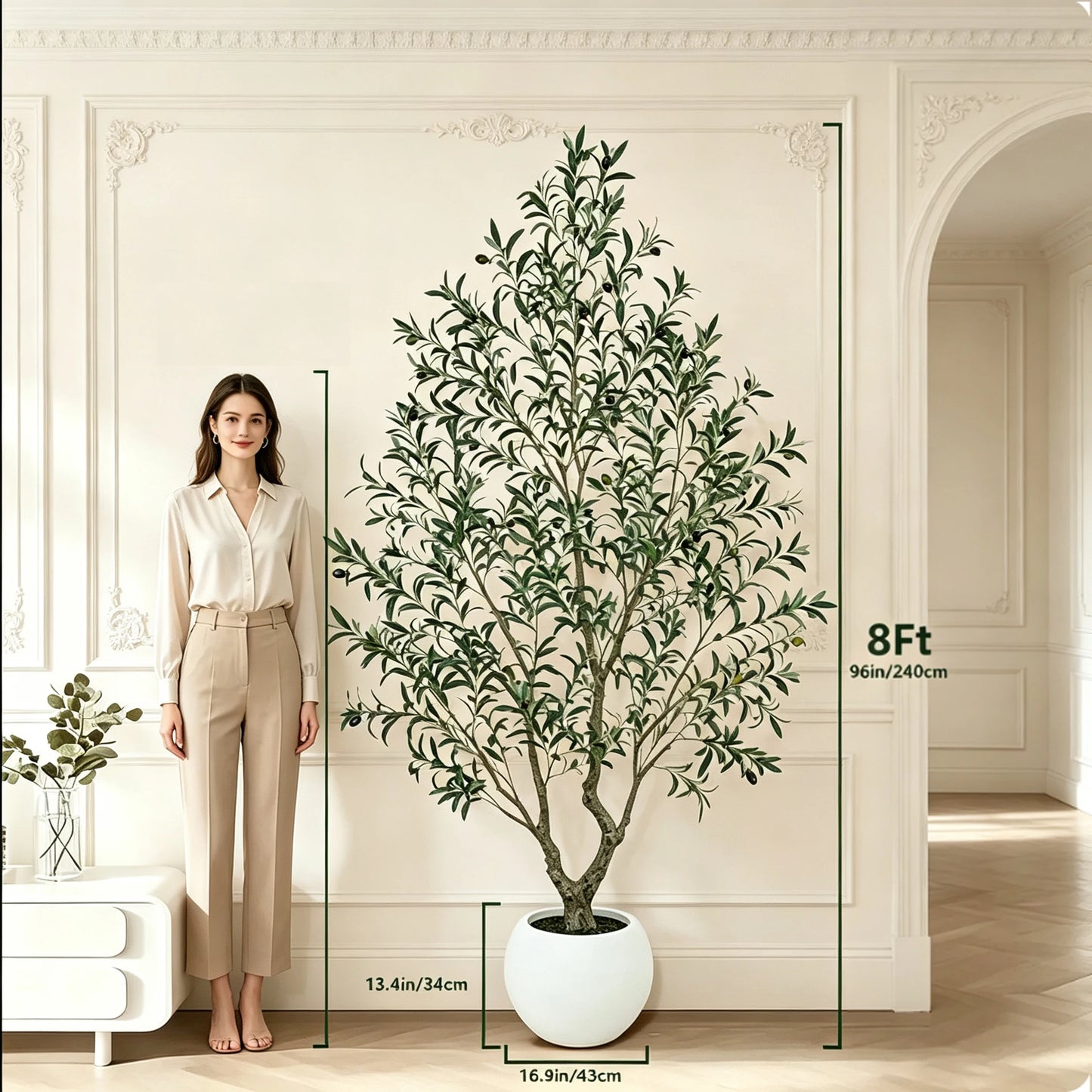 Olitree Artificial Olive Tree With Decorative Planter