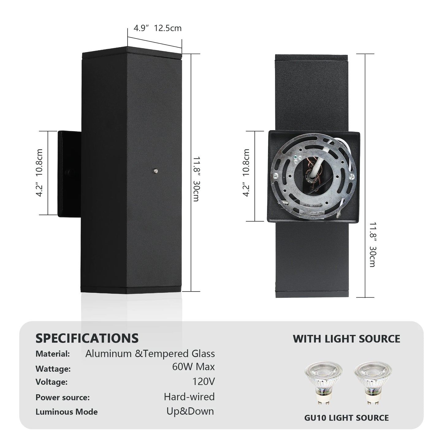 Arlgsite Motion Sensor Outdoor Wall Lights 2 Pack