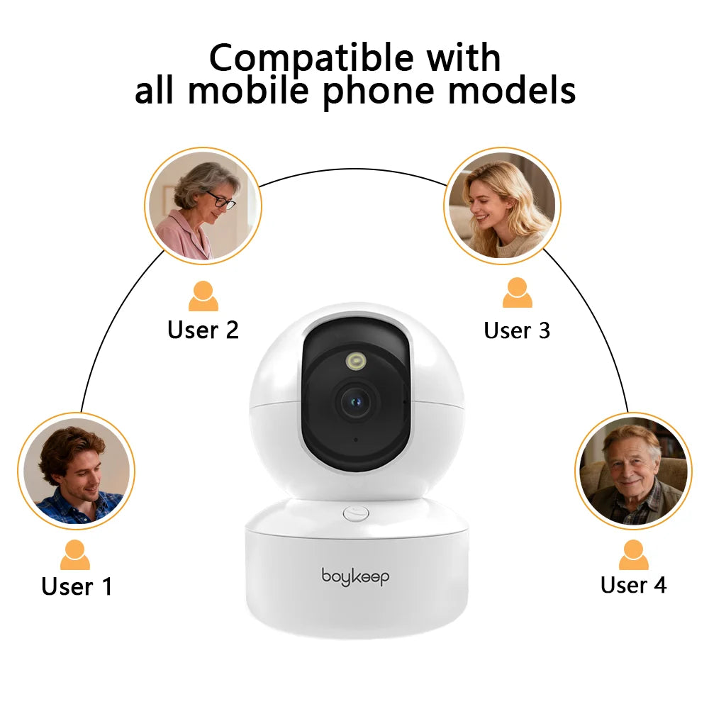 BoyKeep 2K WiFi Security Camera 360PTZ Night Vision