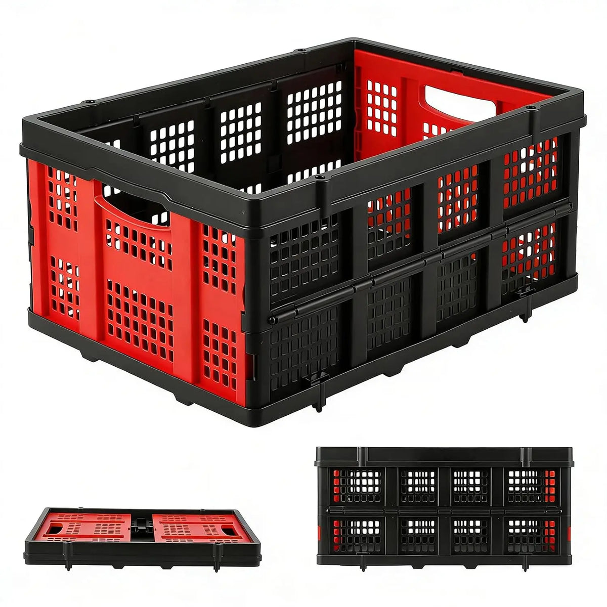 Foldable Heavy Duty Plastic Storage Crate