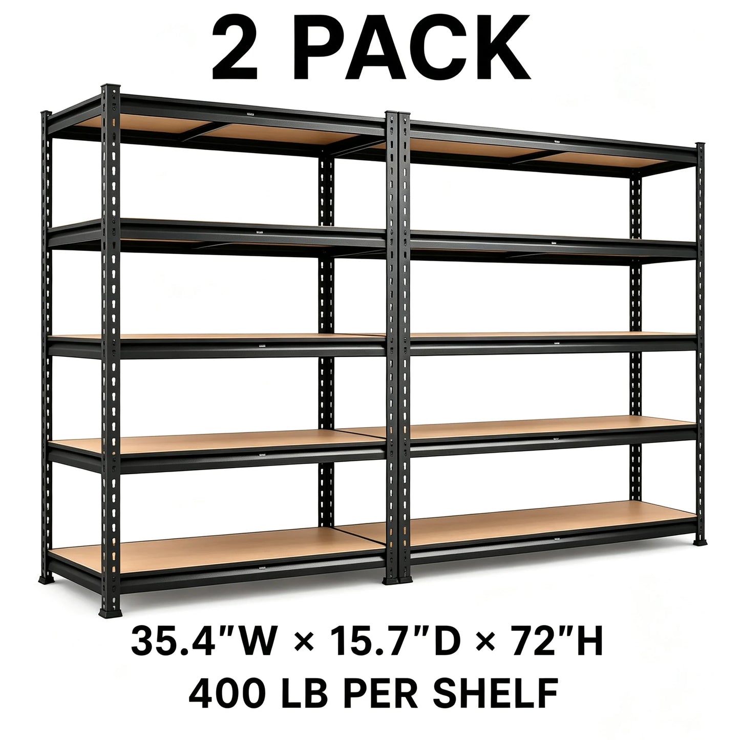Heavy Duty Metal Storage Rack 5 Tier MDF Shelving Unit