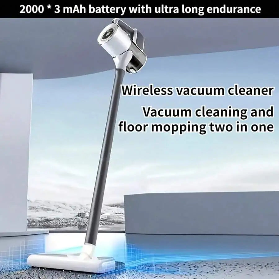 Multi-Function High-Power Cordless Handheld Vacuum Cleaner With Mop Function,3*2000mAH,Up To 15Kpa,3-In-1 Automatic Spiral Deep