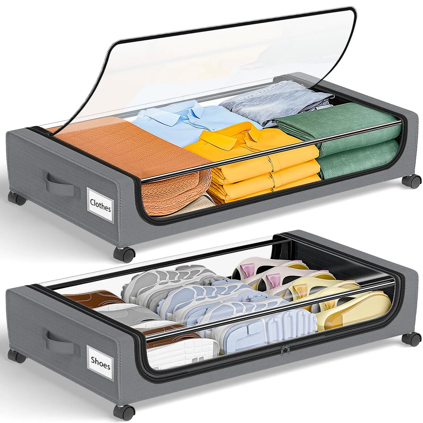 Under Bed Storage Bins With Wheels 2 Pack