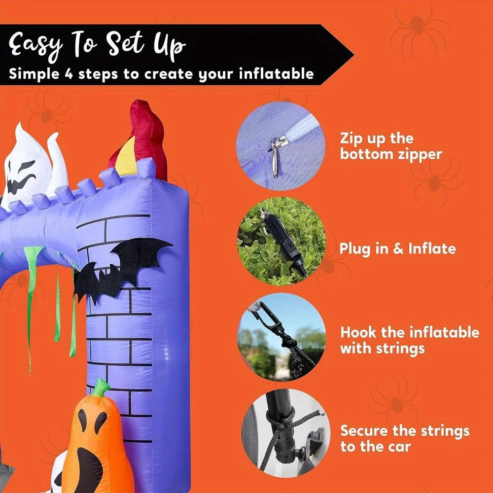Halloween Inflatable Haunted Castle With LED Lights