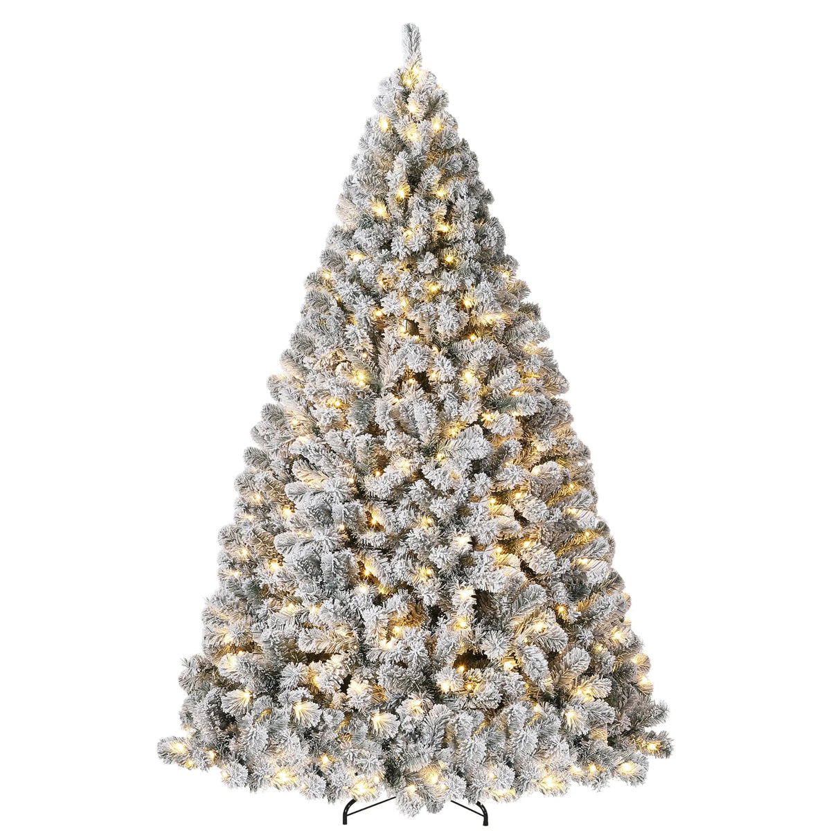 Snow Flocked Prelit Christmas Tree With Warm White LEDs