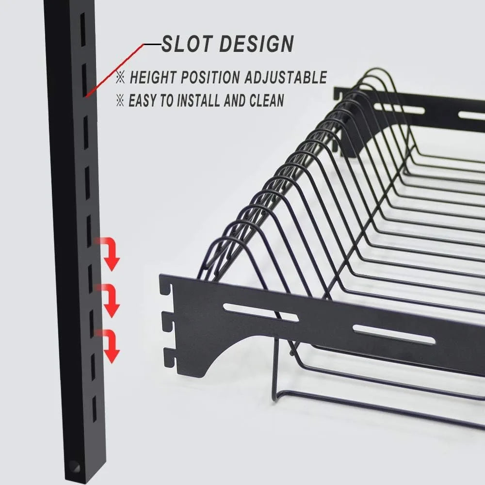 Hanging Dish Drying Rack Wall Mount,Dish Racks Drainer,3 Tier Kitchen Plate Organizer Storage Shelf