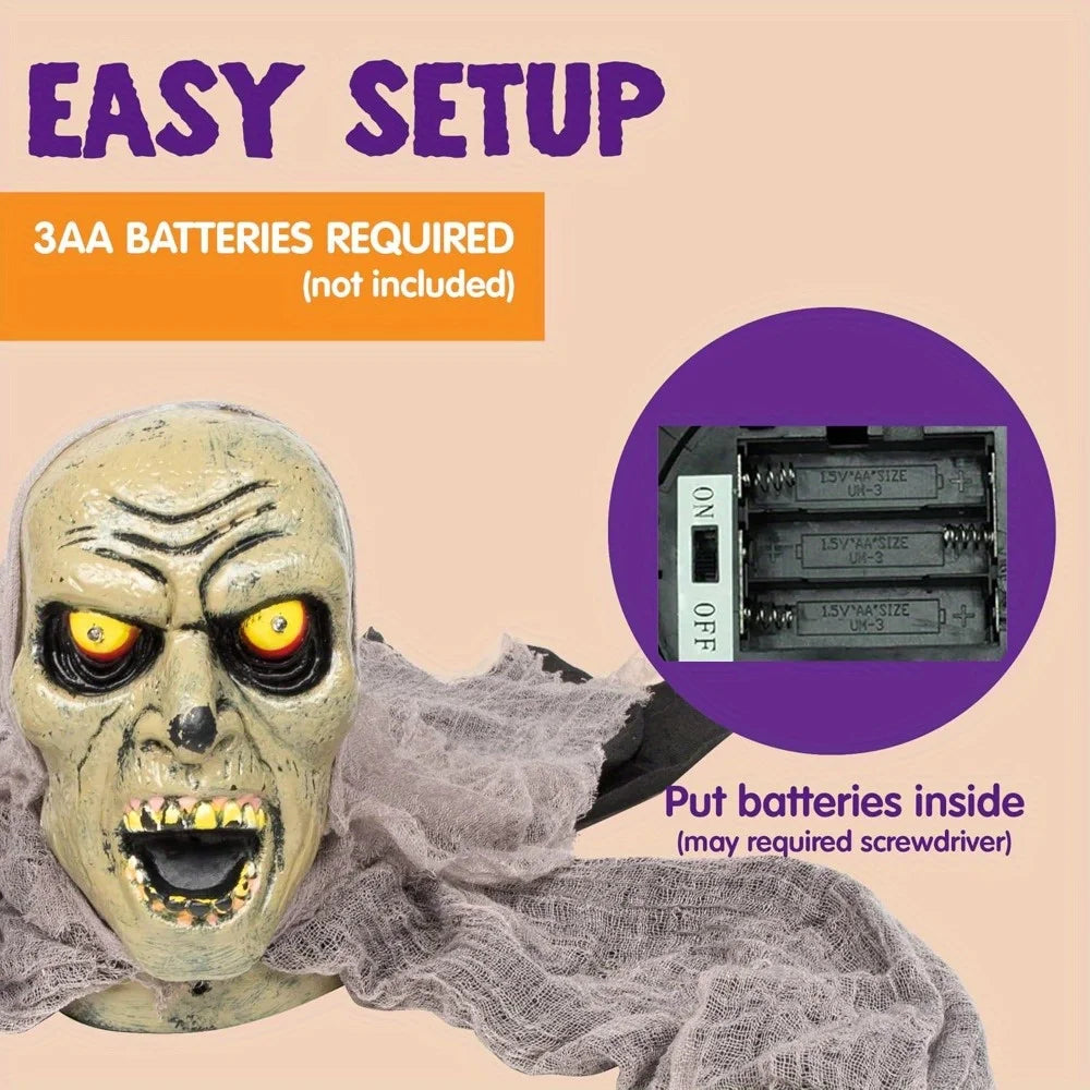 Animated Groundbreaker Zombie With Sound And Flashing Eyes