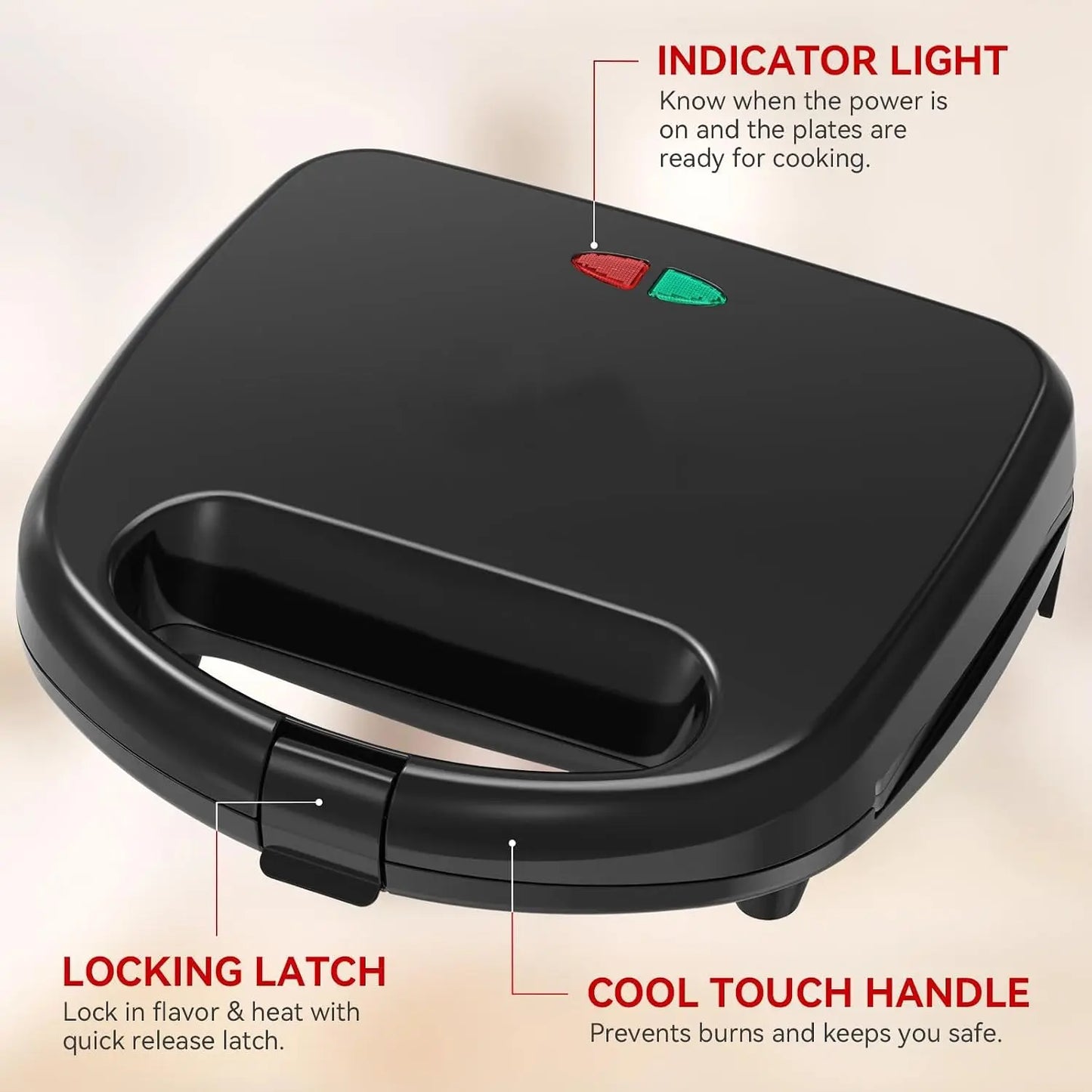 2-Slice Triangle Plate Sandwich Maker