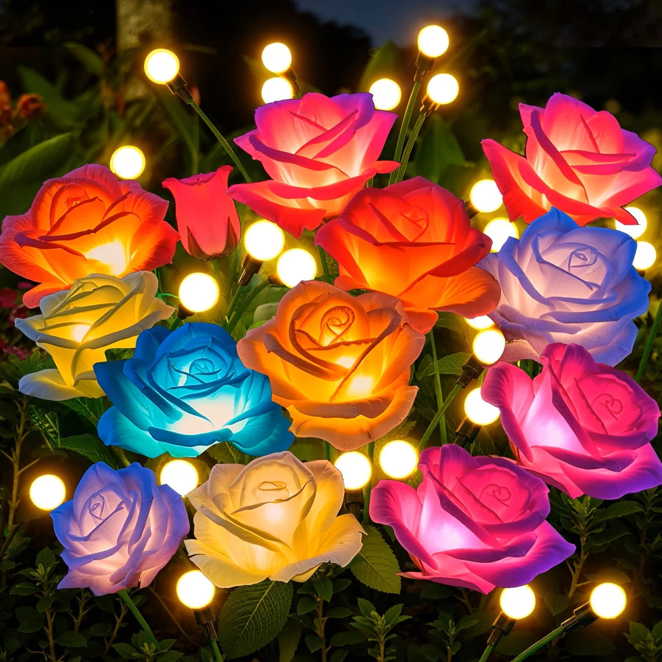 Solar Outdoor Rose LED Garden Lights