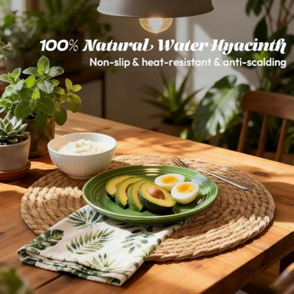 Natural Woven Rush Placemats for Dining Table