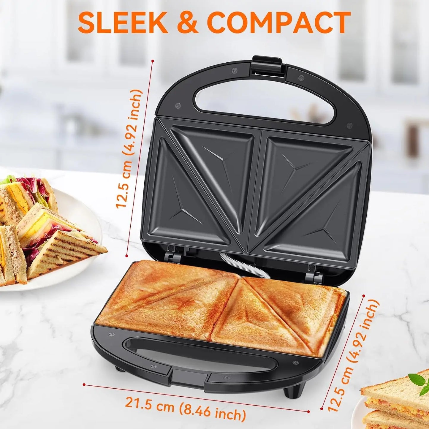 2-Slice Triangle Plate Sandwich Maker