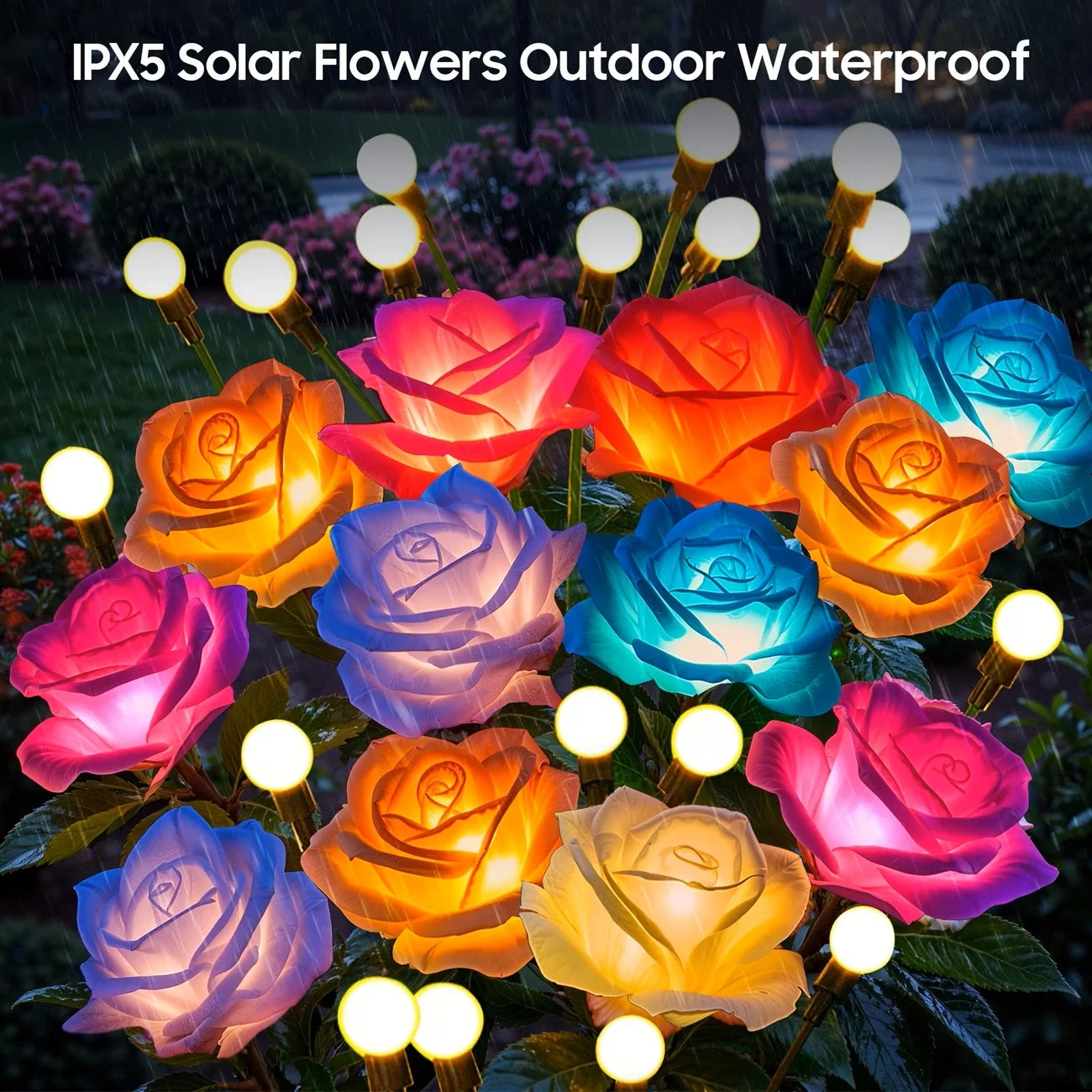 Solar Outdoor Rose LED Garden Lights