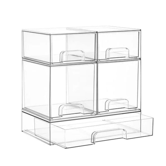 Stackable Plastic Storage Drawers Organizer for Home Office
