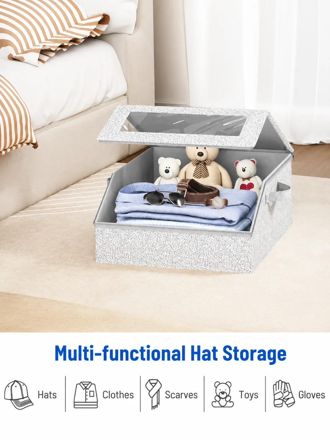 Stackable Baseball Cap Storage Box For Hats