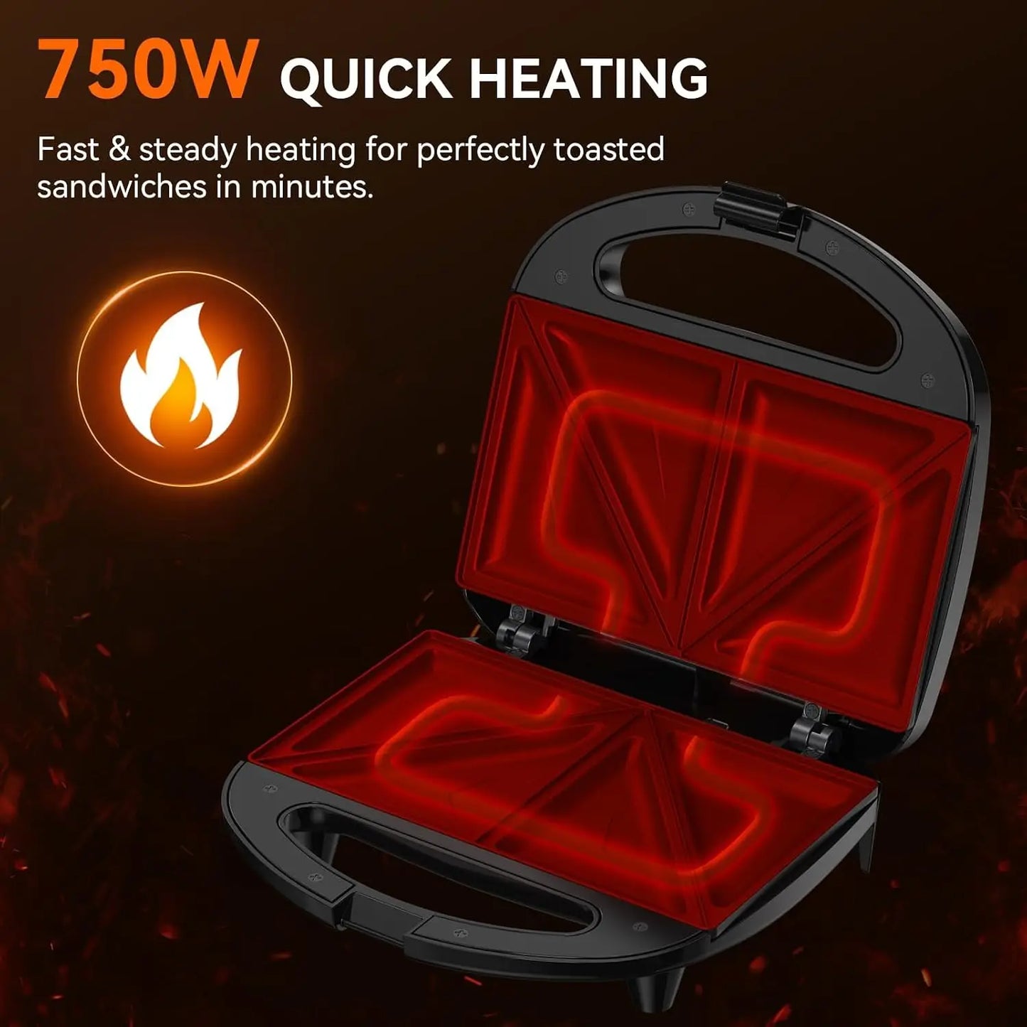 2-Slice Triangle Plate Sandwich Maker
