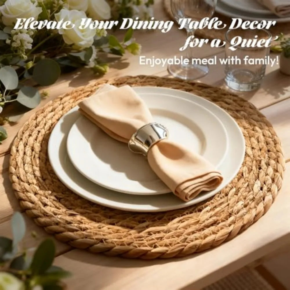 Natural Woven Rush Placemats for Dining Table
