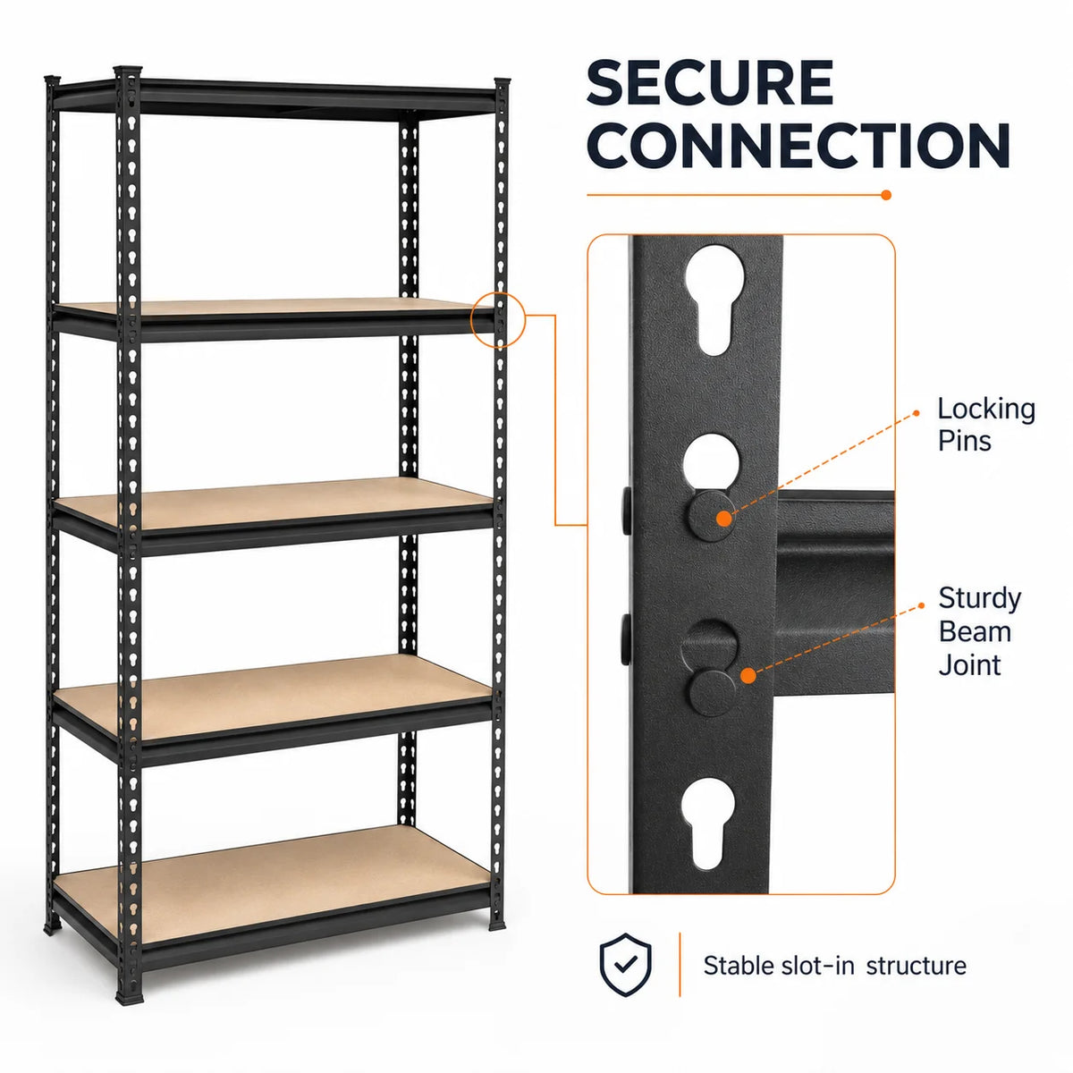 Heavy Duty Five Tier Metal Garage Storage Rack