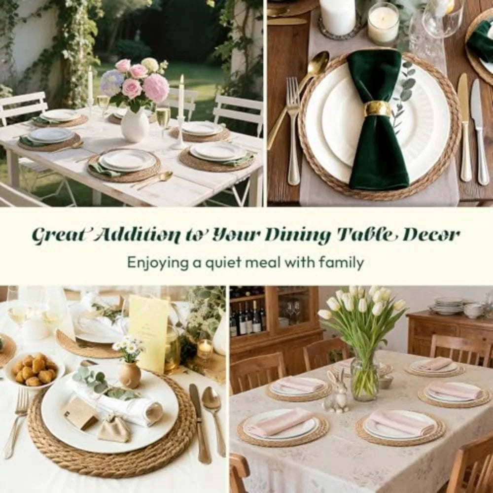 Natural Woven Rush Placemats for Dining Table