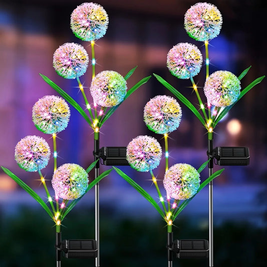 Solar Led Dandelion Outdoor Ground Light 4 Pack