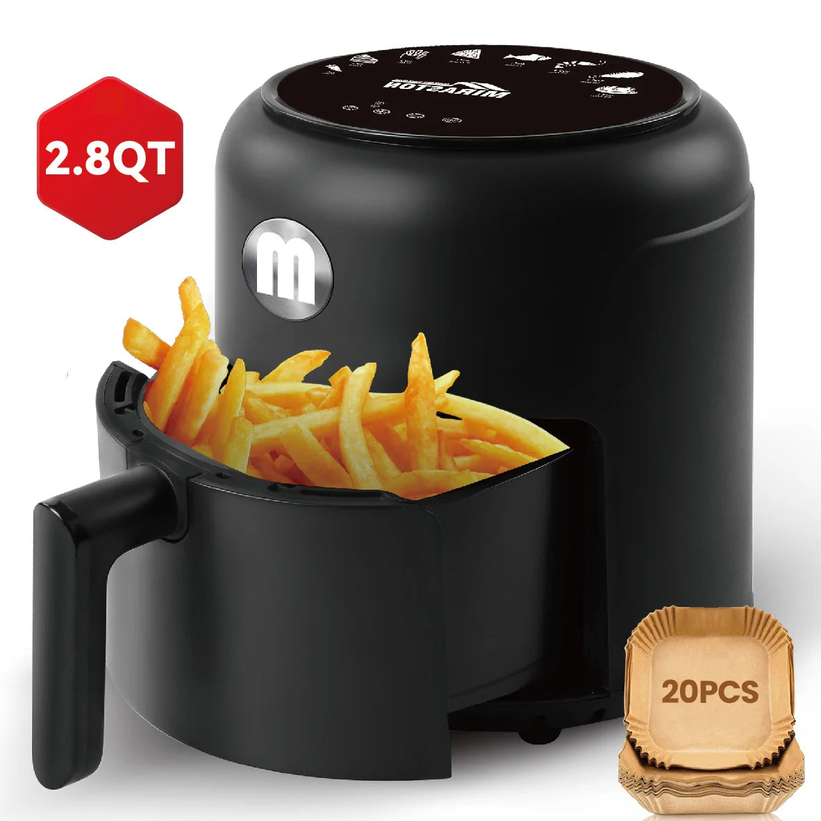 Miraston Digital Mini Air Fryer With Nonstick Basket