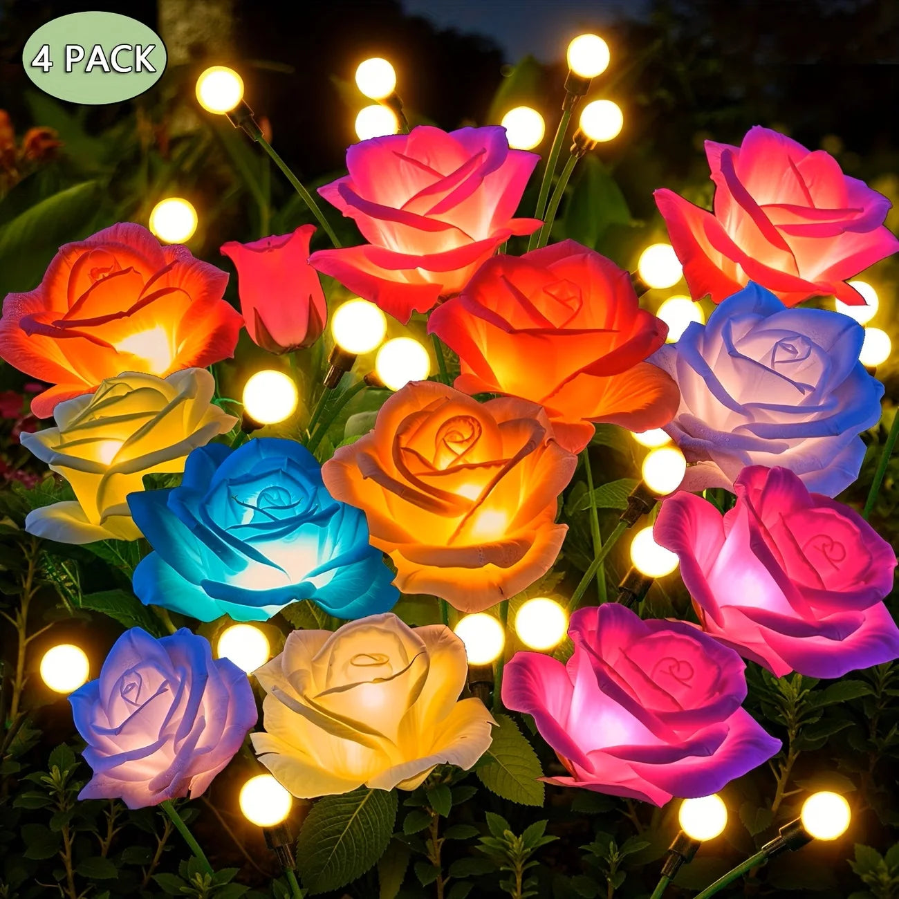 Solar Outdoor Rose LED Garden Lights