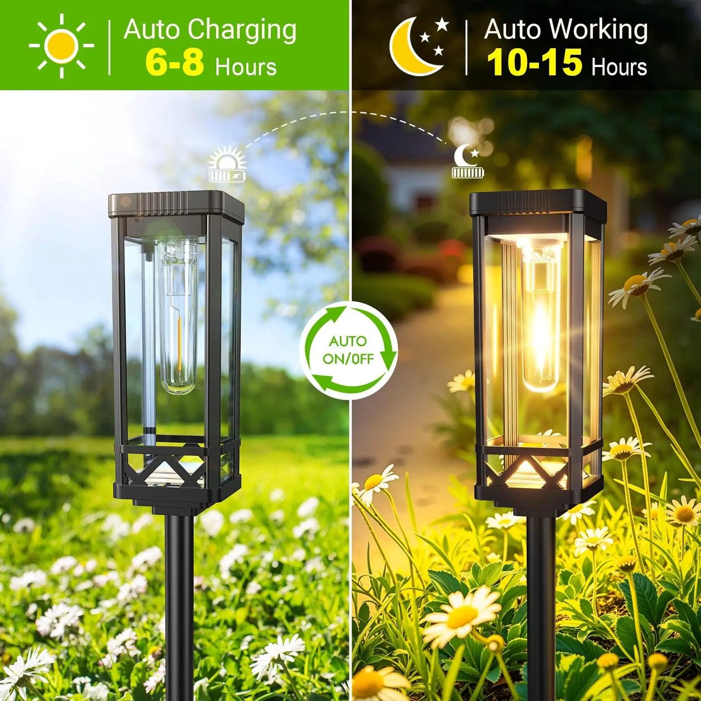 Solar Pathway Lighting Waterproof Walkway Yard LED
