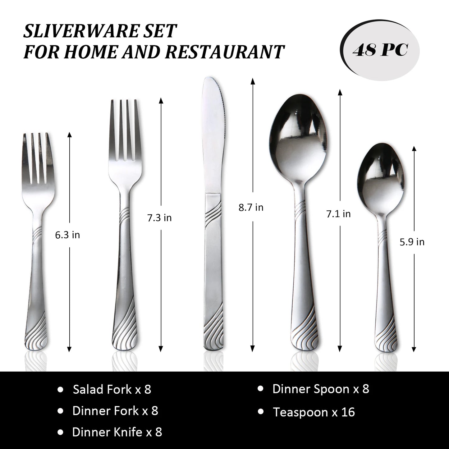 HanSmart Stainless Steel Kitchen Flatware Set
