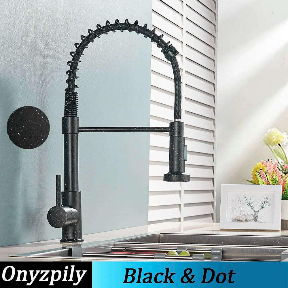 Onyzpily Single Handle Pull Down Kitchen Faucet