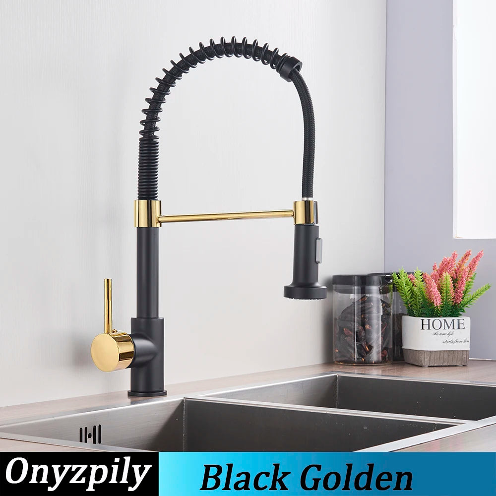 Onyzpily Single Handle Pull Down Kitchen Faucet
