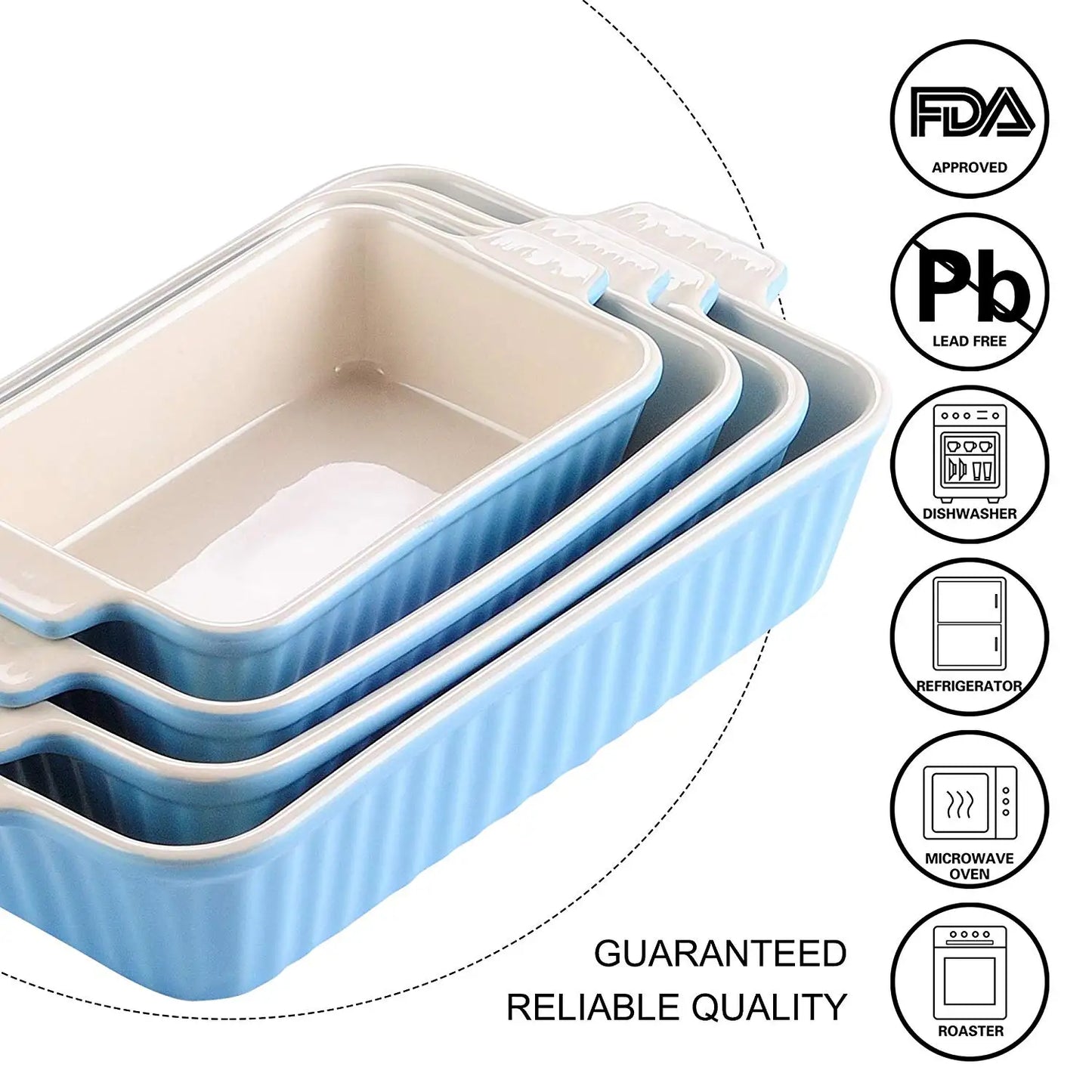 Malacasa Premium Ceramic Baking Dish Set