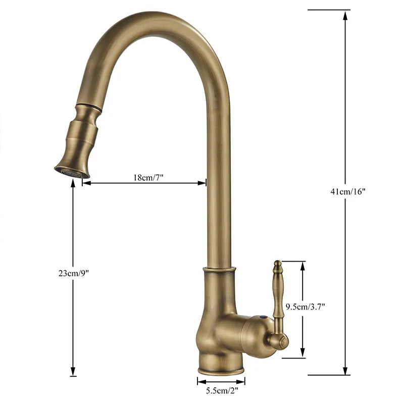 Alenartwater Brass Kitchen Faucet Single Handle Pull Out Tap