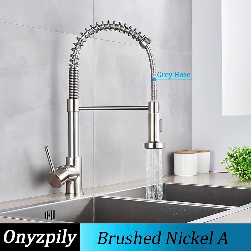 Onyzpily Single Handle Pull Down Kitchen Faucet