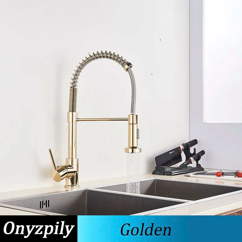Onyzpily Single Handle Pull Down Kitchen Faucet