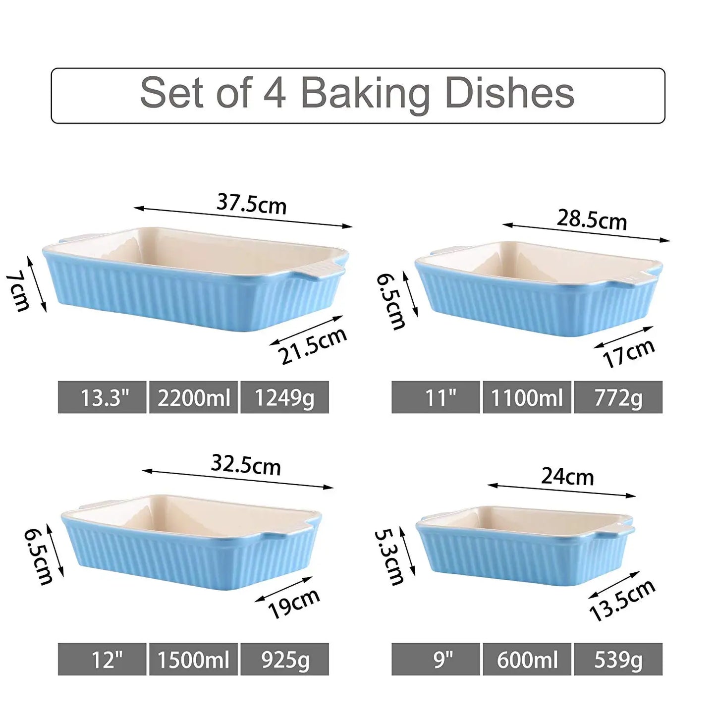 Malacasa Premium Ceramic Baking Dish Set