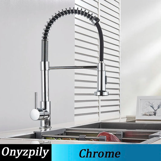 Onyzpily Single Handle Pull Down Kitchen Faucet