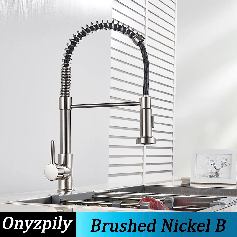 Onyzpily Single Handle Pull Down Kitchen Faucet