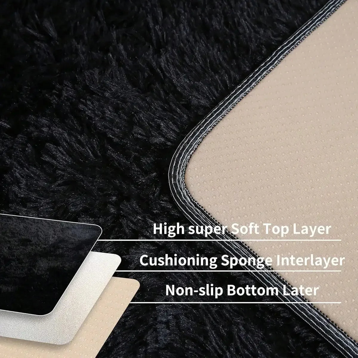 eluckya Plush And Thick Long-Pile Carpet, Super Soft And Comfortable Rug, Non-Slip Thick Pile Carpet, Suitable For Bedrooms, Living Rooms, Bathrooms, Dorm Rooms, Room Decor, Kitchen Essentials, Family Gatherings, Valentine's