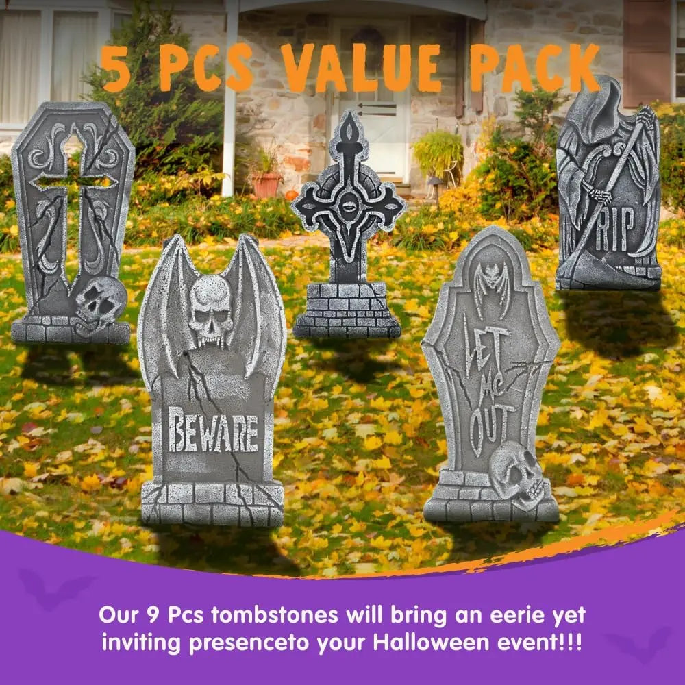 Halloween Foam Tombstones for Outdoor Graveyard Decor