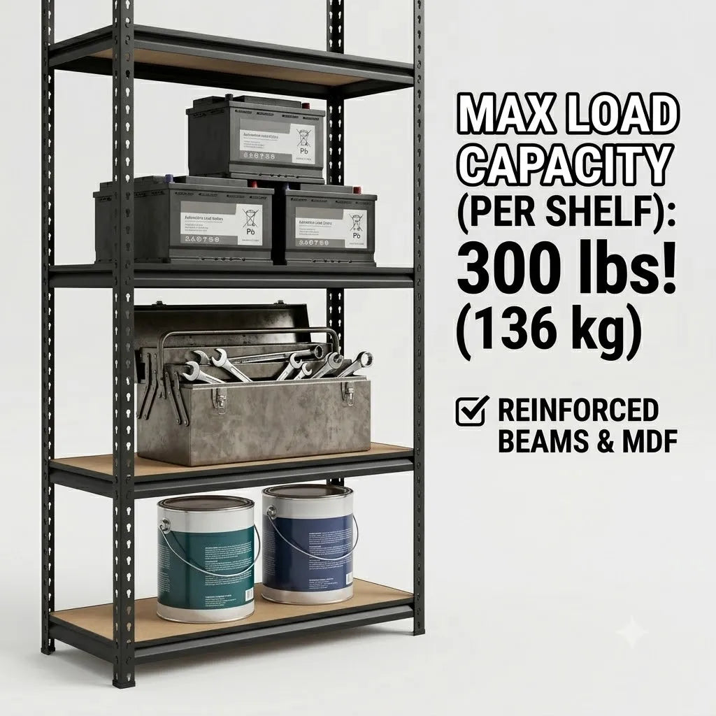 Heavy Duty Five Tier Metal Garage Storage Rack