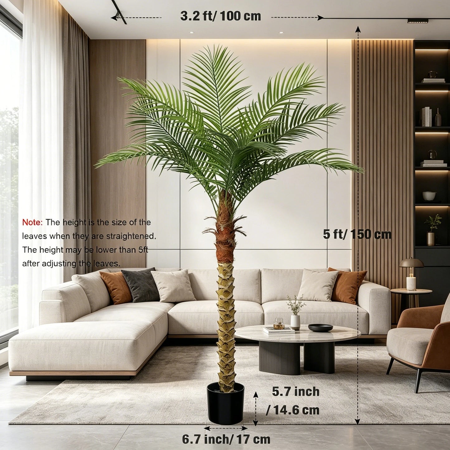 Olitree Artificial Cane Palm Tree For Home Decor