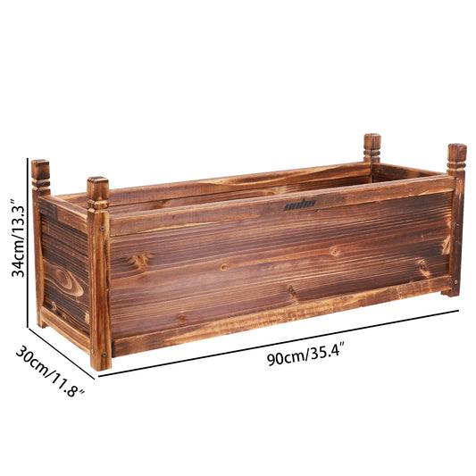 Solid Pine Wood Raised Flower Bed Garden Planter