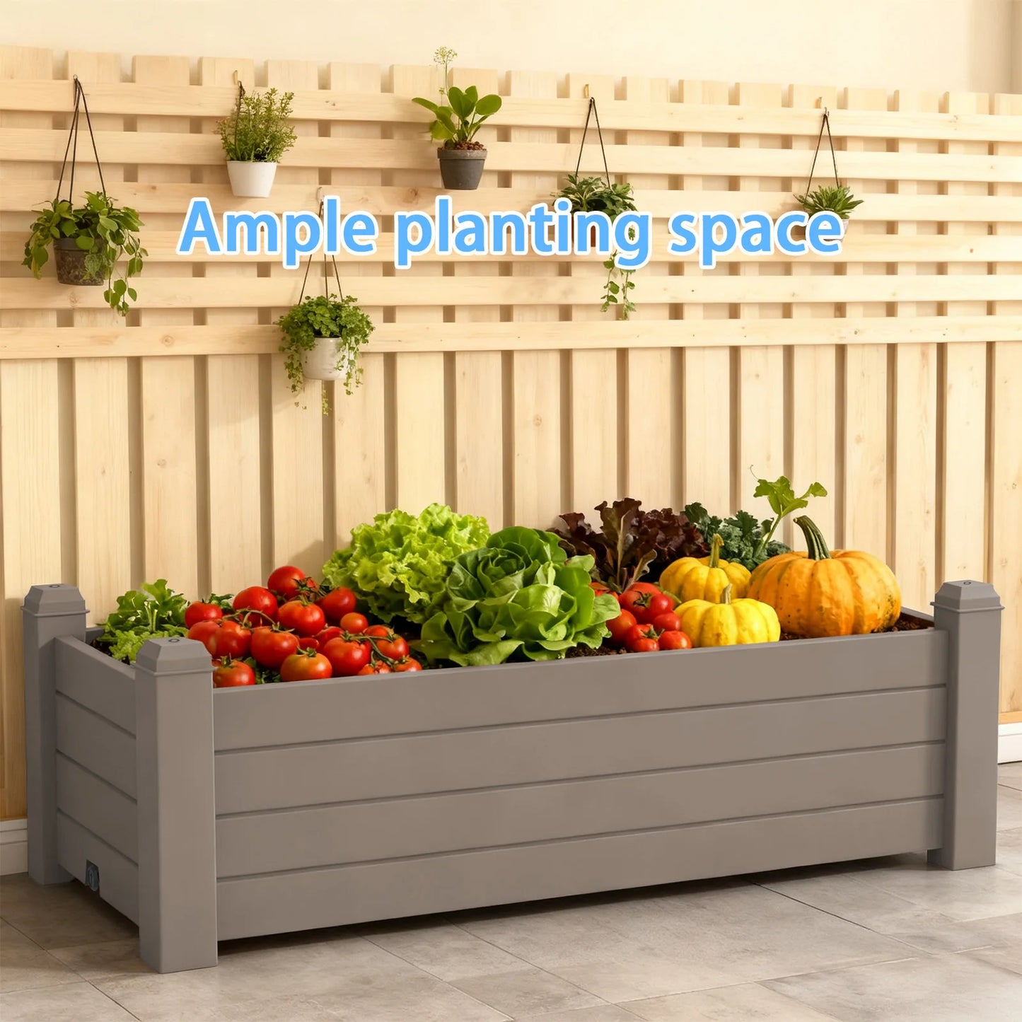 Weatherproof Resin Rectangular Garden Planter Box Outdoor
