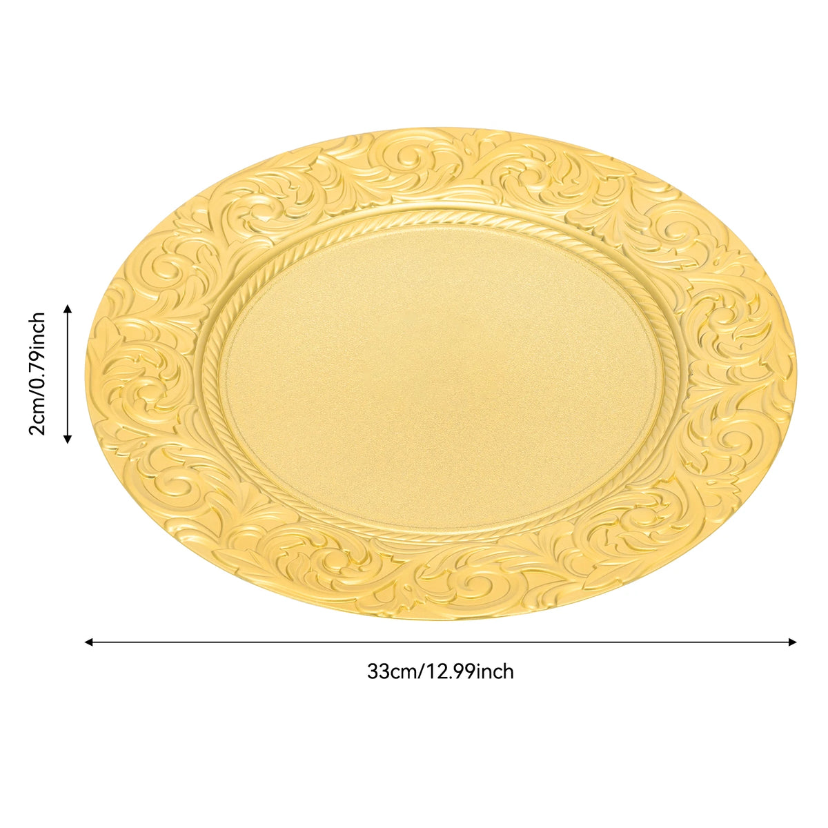 Embossed Disposable Charger Plates for Weddings and Parties