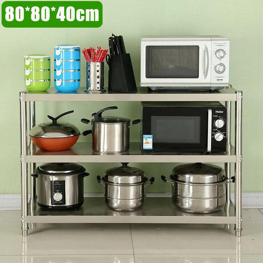 Heavy Duty Storage Shelving Organizer Stainless Steel Storage Rack Shelves for Pantries Restaurants Kitchens Large Kitchens