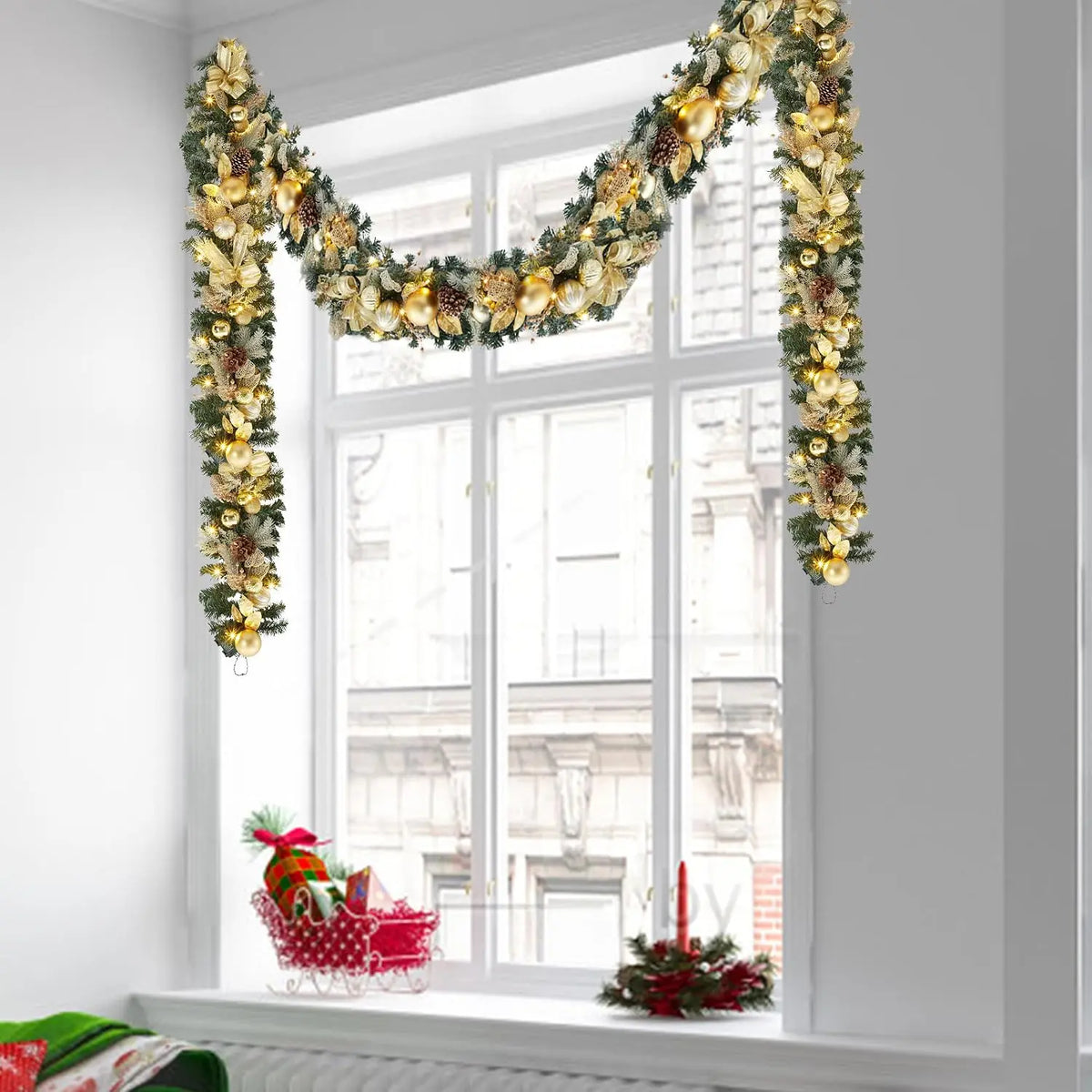 Garvee Pre Lit LED Christmas Garland Decoration
