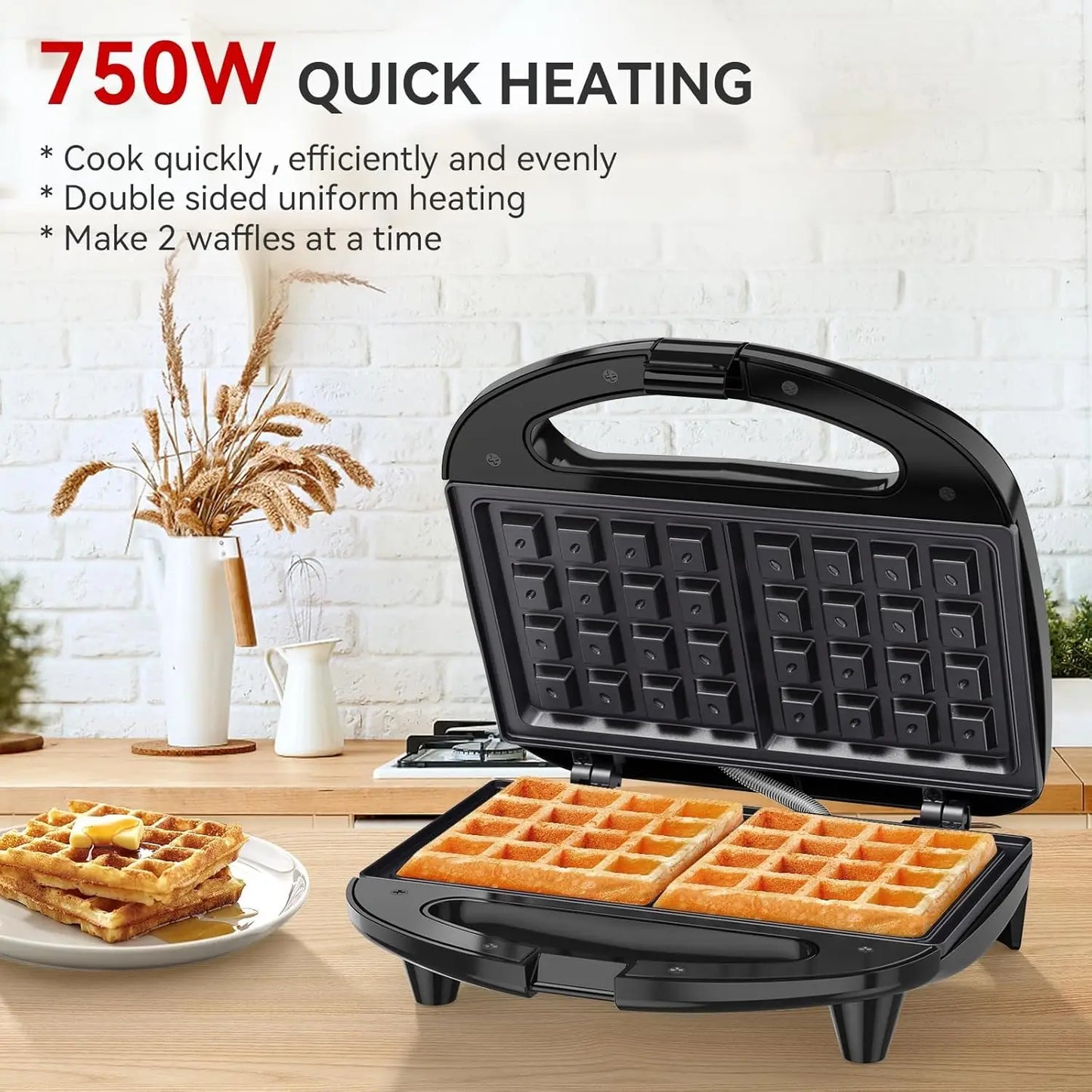 OSTBA Nonstick Belgian Waffle Maker With Indicator Lights